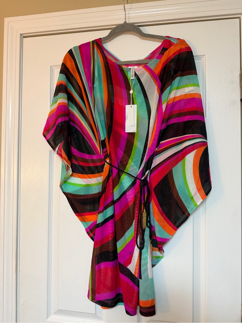 Trina Turk Vibrant Multicolor Striped Swim Coverup